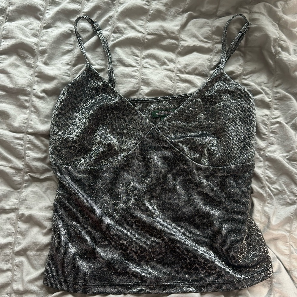 Sparkly leopard print cami top